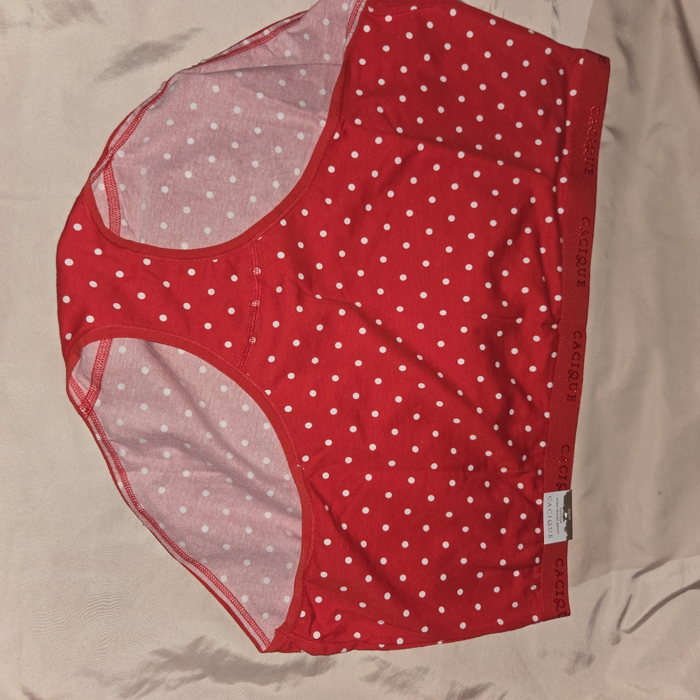 Cacique Red and White Polka Dot Panties